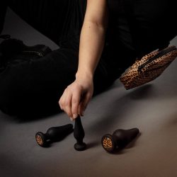 Panthra Kesia – набір силіконових анальних пробок, 10-13.5х2.8-4.6 см (чорний) - Зображення 4