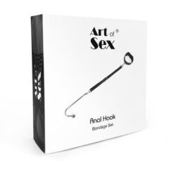 Art of Sex - Anal hook - Анальний гак 3 з нашийником з натуральної шкіри, Чорний - Зображення 5