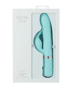 Pillow Talk Lively Teal - Розкішний вібратор із кристалом Сваровські для точки G, 24х3.7 см (бірюзовий) - Зображення 3