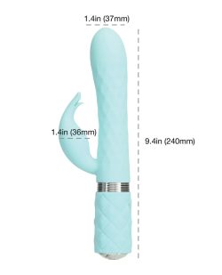 Pillow Talk Lively Teal - Розкішний вібратор із кристалом Сваровські для точки G, 24х3.7 см (бірюзовий) - Зображення 5