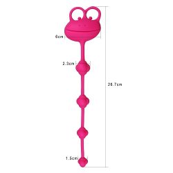 LoveToy 10" Silicone Frog Anal Beads - анальний ланцюжок, 22х2.3 см (рожевий) - Зображення 2