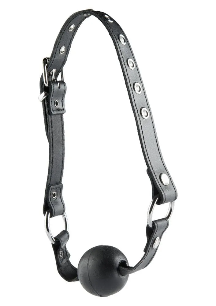 Pipedream Кляп на шкіряному ремені Ball Gag Normal (чорний)