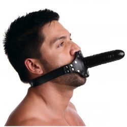 Strict Leather Ride Me Mouth Gag - кляп-фалос зі страпоном, 12х4 см (чорний) - Зображення 4