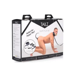 Tailz Puppy Play Set - Gag, Plug, & Collar - рольовий БДСМ набір щеняти: кляп, анальна пробка з хвостом, нашийник - Зображення 7