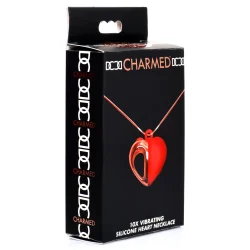 Charmed Vibrating Silicone Heart Necklace - кольє з підвіскою вібратором, 90 см (червоний) - Зображення 9