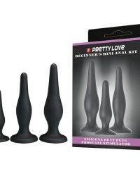 Pretty Love Begginer Mini Anal Kit Black – Набір анальних пробок, 3 шт (чорний)