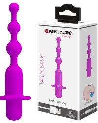 Pretty Love Hermosa Anal Beads – анальна ялинка з вібрацією, 10.8х2.1 см (фіолетовий)