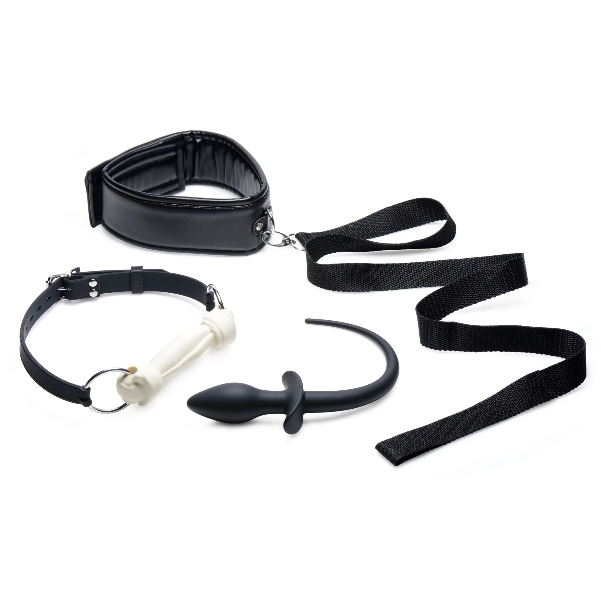 Tailz Puppy Play Set – Gag, Plug, & Collar – рольовий БДСМ набір щеняти: кляп, анальна пробка з хвостом, нашийник Dezire 3 Tailz Puppy Play Set - Gag, Plug, & Collar - рольовий БДСМ набір щеняти: кляп, анальна пробка з хвостом, нашийник - Зображення 1