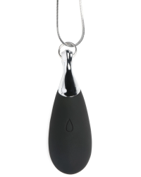 Charmed Vibrating Silicone Teardrop Neckl – кольє з підвіскою вібратором, 90 см (чорний)