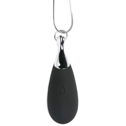 Charmed Vibrating Silicone Teardrop Neckl – кольє з підвіскою вібратором, 90 см (чорний)