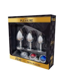 Alive Metal Plug Kit - Набір металевих анальних пробок, 8х3.4 см (різнокольоровий) - Зображення 5