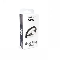 Art of Sex - Gag Ring Metal - Кляп-кільце з ремінцем з натуральної шкіри - Зображення 3