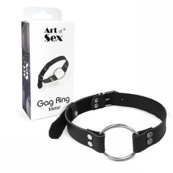 Art of Sex - Gag Ring Metal - Кляп-кільце з ремінцем з натуральної шкіри - Зображення 4