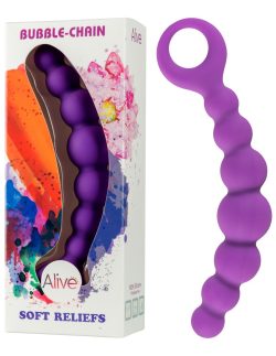 Alive Bubble Chain - анальний стимулятор, 21х3 см (фіолетовий) - Зображення 3