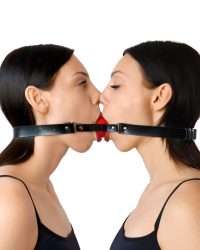 Подвійний кляп Art of Sex – Twins, натуральна шкіра