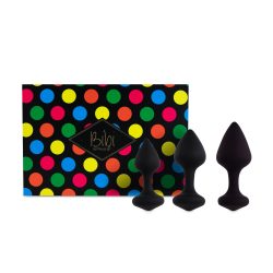 FeelzToys Bibi Butt Plug Set 3 - Набір силіконових анальних пробок, 3 шт (чорний) - Зображення 2
