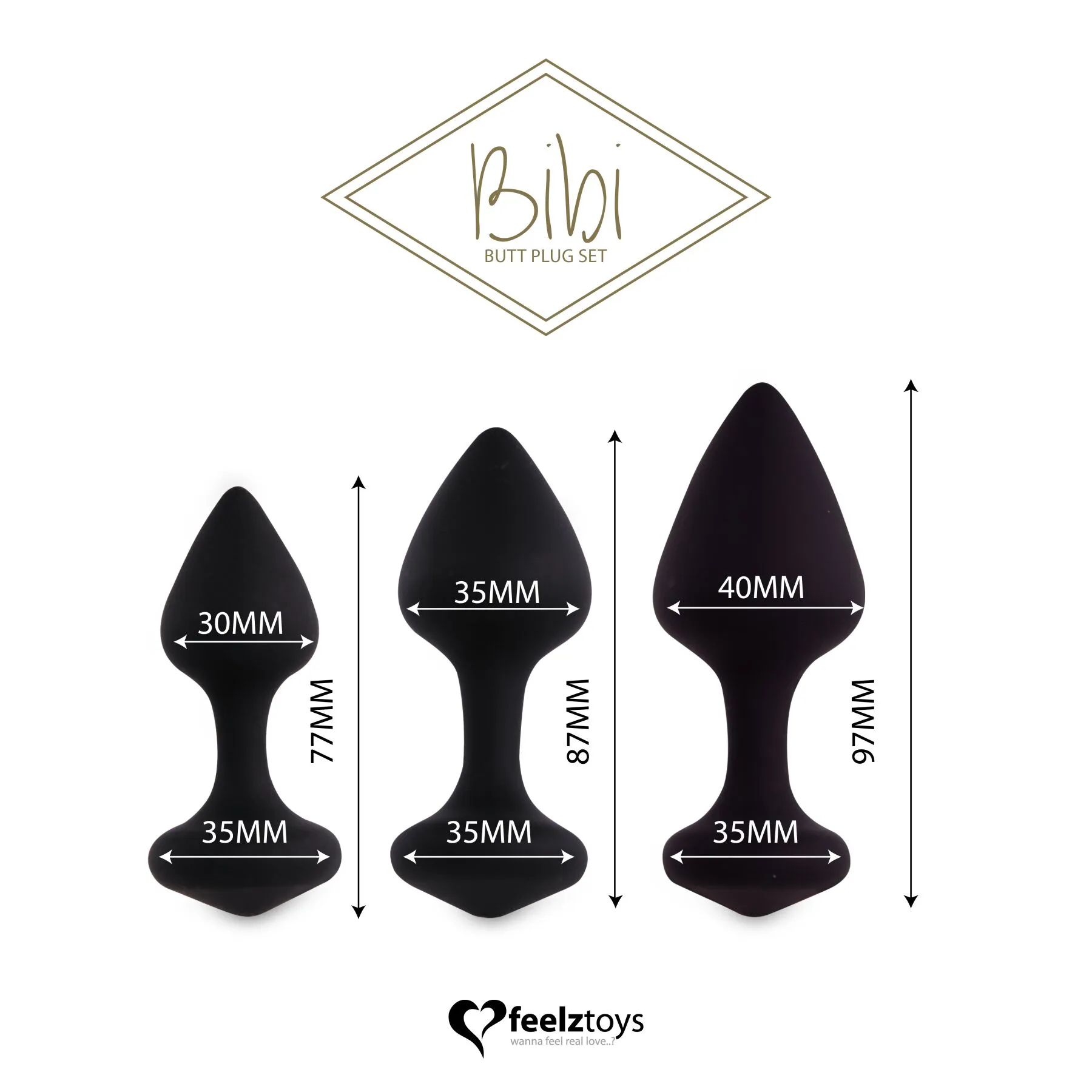 FeelzToys Bibi Butt Plug Set 3 — фото 3