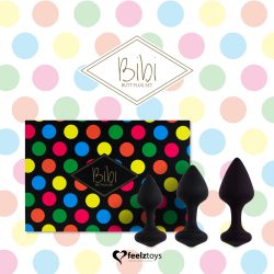 FeelzToys Bibi Butt Plug Set 3 - Набір силіконових анальних пробок, 3 шт (чорний) - Зображення 5