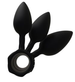 Bathmate Anal Training Plugs - Набір анальних пробок, 3шт (чорний) - Зображення 3