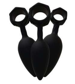 Bathmate Anal Training Plugs - Набір анальних пробок, 3шт (чорний) - Зображення 6