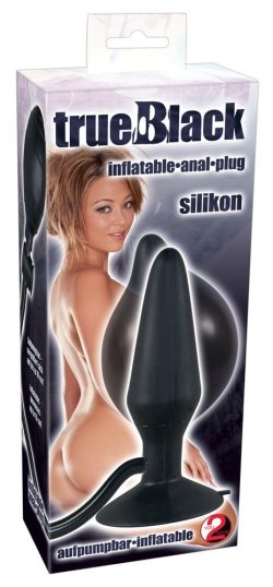Orion True Black Silikon Pump Plug - надувна анальна пробка, 15х4-10 см (чорний) - Зображення 4