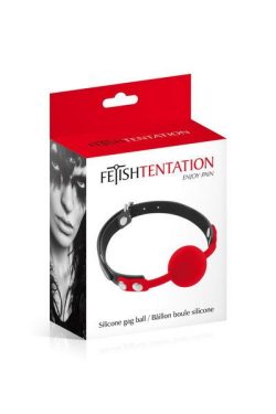Fetish Tentation Silicone Gag Ball Red - Класичний кляп із силіконовою кулькою (червоний) - Зображення 2