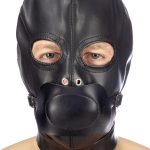 Fetish Tentation BDSM hood in leatherette with removable gag - Капюшон з кляпом для БДСМ