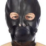 Fetish Tentation BDSM hood in leatherette with removable gag — фото 1