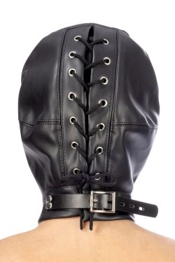 Fetish Tentation BDSM hood in leatherette with removable gag - Капюшон з кляпом для БДСМ - Зображення 2