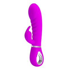 Pretty Love - Prescott Vibrator Pink - Вібратор-кролик, 20 см (фіолетовий) - Зображення 3