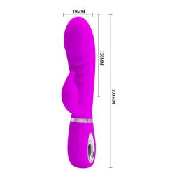 Pretty Love - Prescott Vibrator Pink - Вібратор-кролик, 20 см (фіолетовий) - Зображення 4