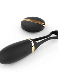 Чорний Dorcel Secret Delight Gold віброяйце з пультом ДК, турборежимом та голосовим керуванням, 7х3.2 см