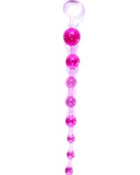 Boss Jelly Anal Beads Pink – анальний ланцюжок, 26х2.8 см (рожевий)