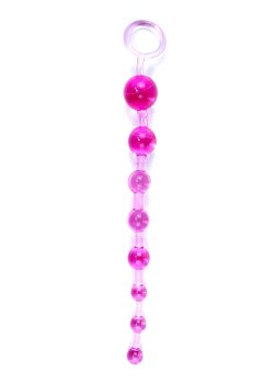 Boss Jelly Anal Beads Pink - анальний ланцюжок, 26х2.8 см (рожевий)