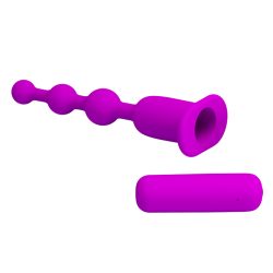Pretty Love Hermosa Anal Beads - анальна ялинка з вібрацією, 10.8х2.1 см (фіолетовий) - Зображення 3