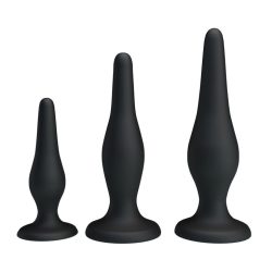 Pretty Love Begginer Mini Anal Kit Black - Набір анальних пробок, 3 шт (чорний) - Зображення 4