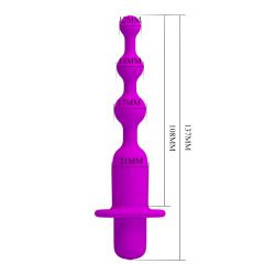 Pretty Love Hermosa Anal Beads - анальна ялинка з вібрацією, 10.8х2.1 см (фіолетовий) - Зображення 5