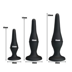 Pretty Love Begginer Mini Anal Kit Black - Набір анальних пробок, 3 шт (чорний) - Зображення 2