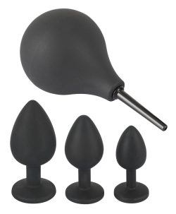 Orion Black Velvets Anal Kit - Набір для анальної стимуляції з 3 пробок та анального душу - Зображення 4