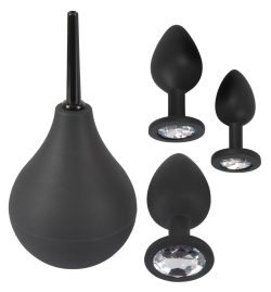 Orion Black Velvets Anal Kit - Набір для анальної стимуляції з 3 пробок та анального душу - Зображення 6