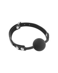 Fetish Tentation Silicone Gag Ball – Класичний кляп із силіконовою кулькою (чорний)