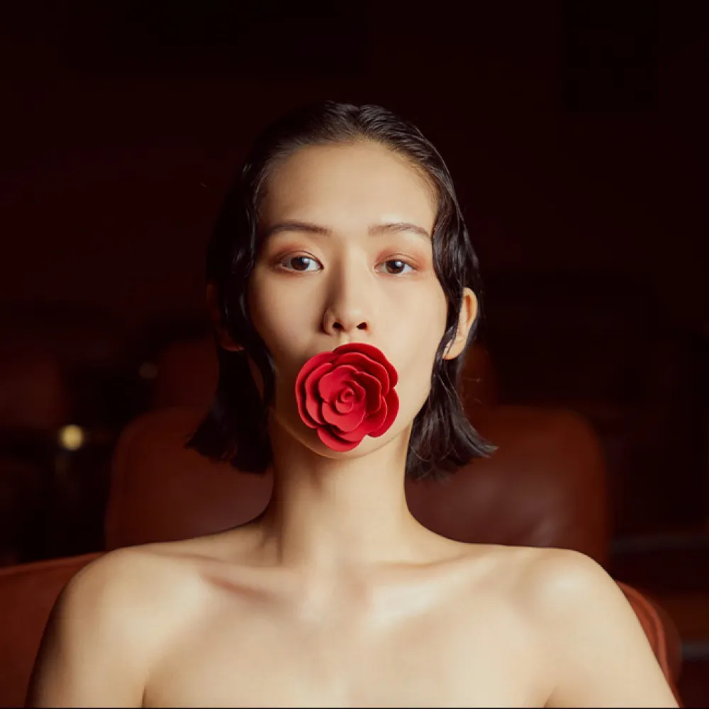 Zalo Rose Ball Gag, червоний — фото 10