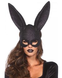 Leg Avenue – Glitter masquerade rabbit mask – Блискуча маска кролика (чорний)