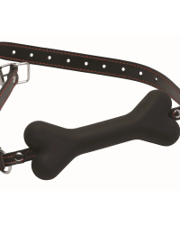 Master Series Dog Bone Gag – силіконовий кляп кісточка, 15.4 см (чорний)