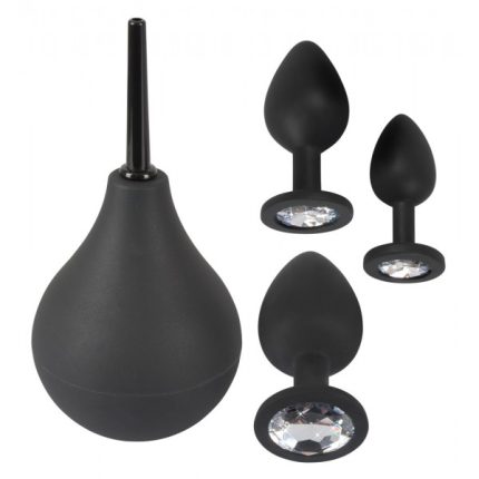Orion Black Velvets Anal Kit – Набір для анальної стимуляції з 3 пробок та анального душу