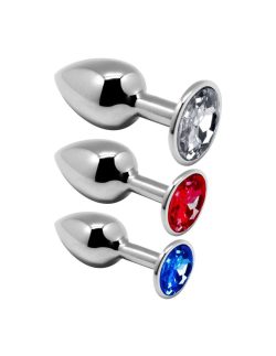 Alive Metal Plug Kit - Набір металевих анальних пробок, 8х3.4 см (різнокольоровий)