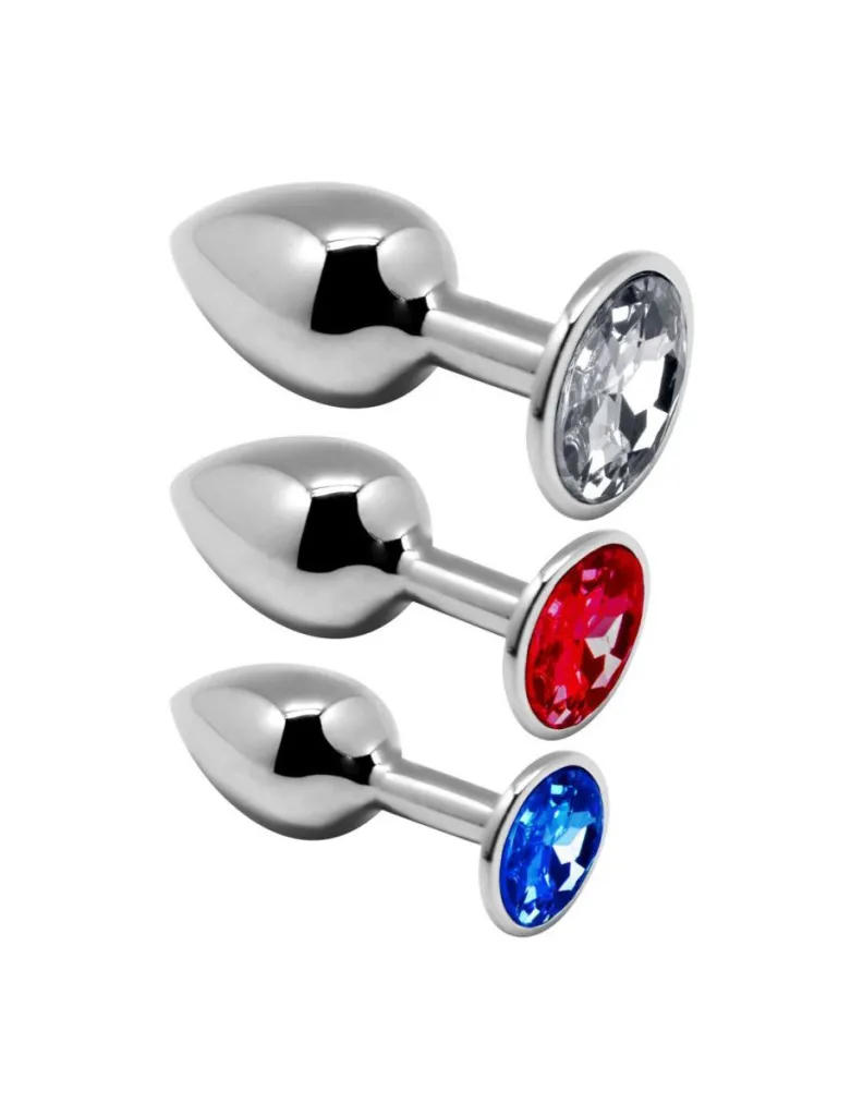Alive Metal Plug Kit - Набір металевих анальних пробок, 8х3.4 см (різнокольоровий)