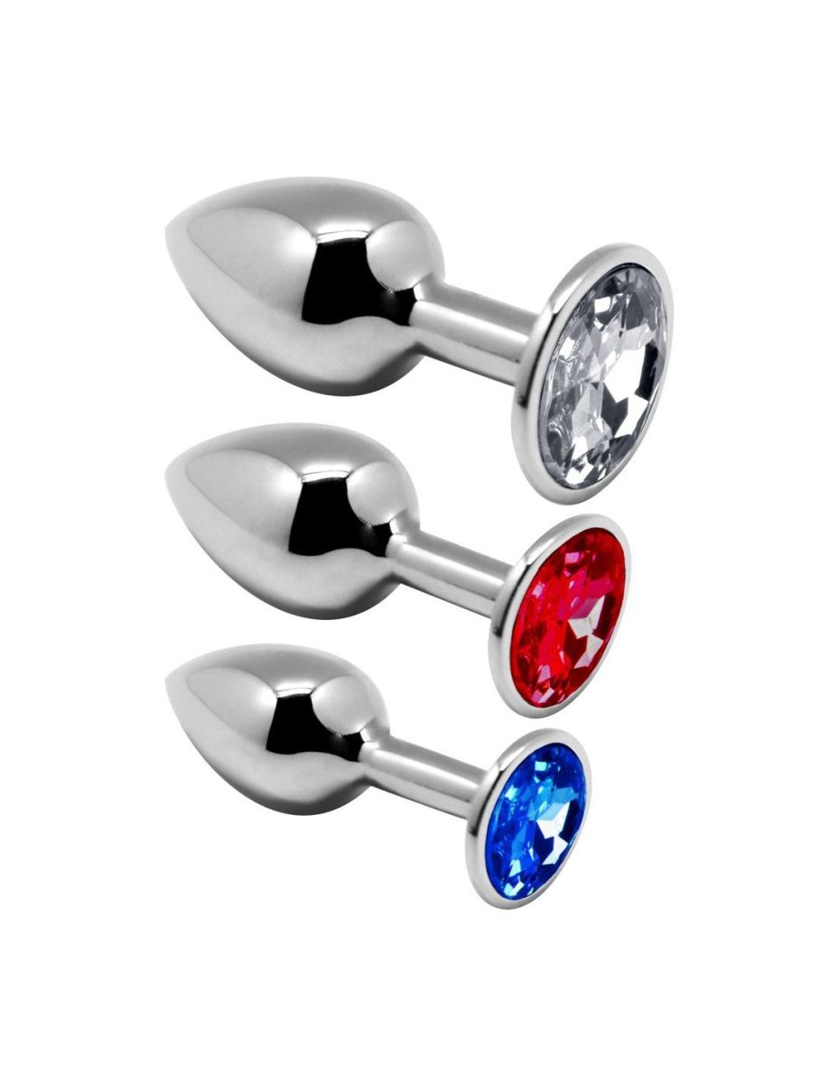 Alive Metal Plug Kit – Набір металевих анальних пробок, 8х3.4 см (різнокольоровий) Dezire 3 Alive Metal Plug Kit - Набір металевих анальних пробок, 8х3.4 см (різнокольоровий) - Зображення 1