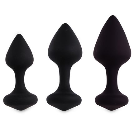 FeelzToys Bibi Butt Plug Set 3 – Набір силіконових анальних пробок, 3 шт (чорний)