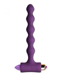 Rocks Off Petite Sensations Pearls Purple – анальний вібратор, 14х2.5 см (фіолетовий)